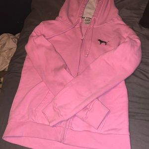 Pink zip up hoodie. Pink Brand. Size small